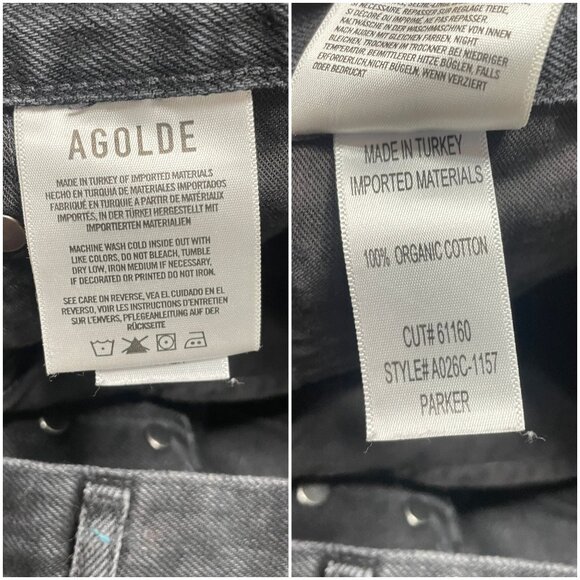 AGOLDE Parker Cut-Off Denim Shorts size 29 curse black gray distressed jean 8 - Picture 9 of 9